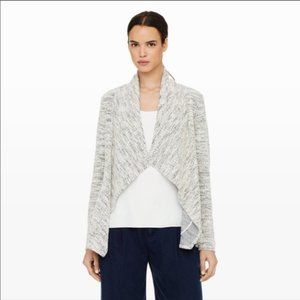 Club Monaco White and Black Waterfall Open Sweater Cardigan Size XS